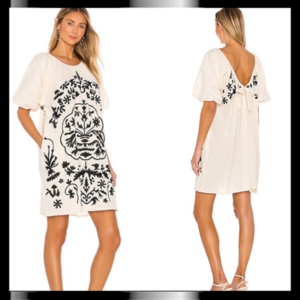 FREE PEOPLE Fiona Embroidered Mini Dress